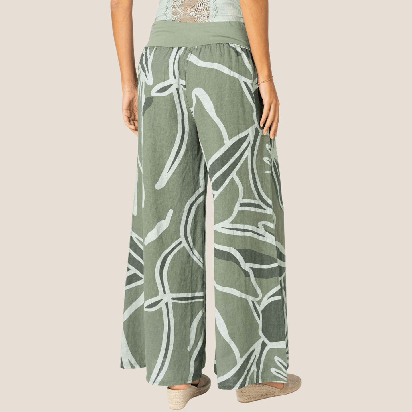 PALAZZO LINEN PANT WITH SIDE POCKETS