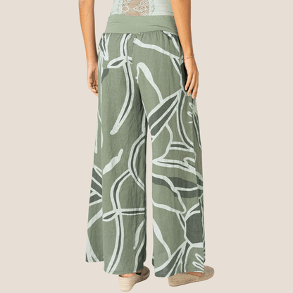 PALAZZO LINEN PANT WITH SIDE POCKETS