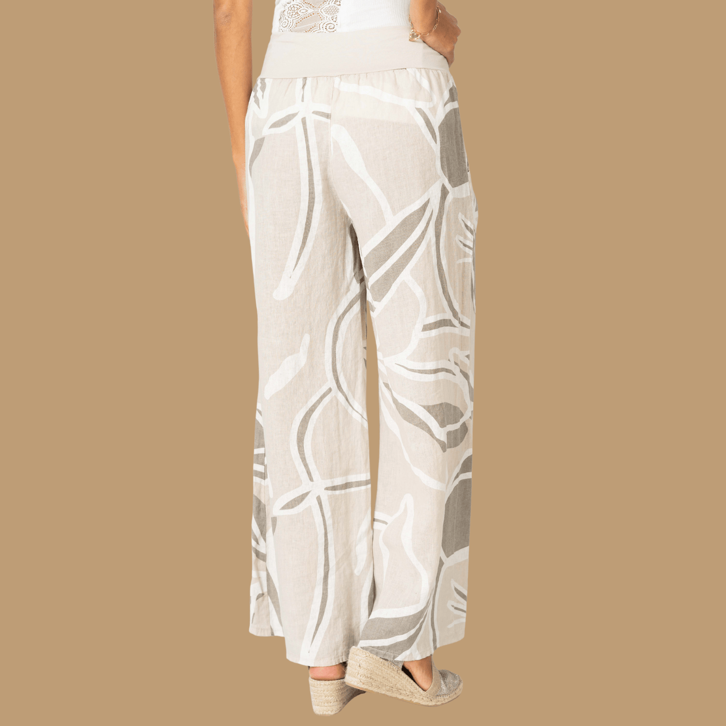 PALAZZO LINEN PANT WITH SIDE POCKETS