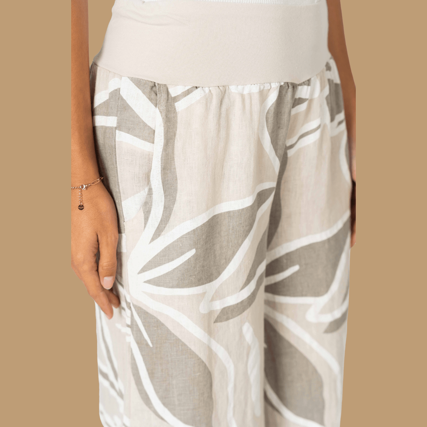 PALAZZO LINEN PANT WITH SIDE POCKETS